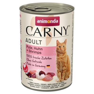 ANIMONDA CARNY  Adult 6 x 400 g - dinde, poulet, crevettes