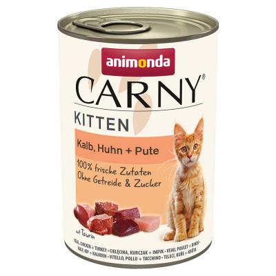 ANIMONDA CARNY  Kitten 12 x 400 g - veau, poulet & dinde