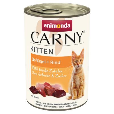 ANIMONDA CARNY  Kitten Beef With Poultry 400g Wet Cat Food Clair 400g