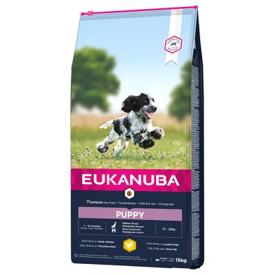 EUKANUBA  Croquettes au poulet - Race moyenne - 15kg - Pour chiot