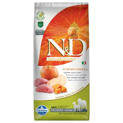 N&D PUMPKIN Farmina N&D Adult Medium & Maxi potiron, sanglier, pomme - 12 kg
