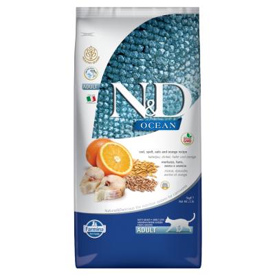 N&D OCEAN Farmina  Adult morue, orange - lot % : 2 x 5 kg