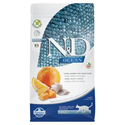 N&D OCEAN Farmina  Adult sans c&eacute;r&eacute;ales hareng, potiron, orange - 1,5 kg