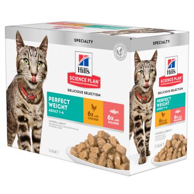 HILL S SCIENCE PLAN Hill's Science Plan Adult Perfect Weight - poulet, saumon (24 x 85 g)