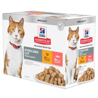 HILL S SCIENCE PLAN Hill's Science Plan Adult Sterilised - poulet, saumon (12 x 85 g)