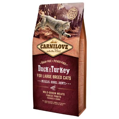 CARNILOVE  - Croquette pour chat Grandes Races - Canard et Dinde 6kg