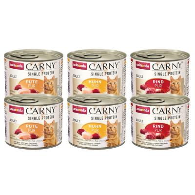 ANIMONDA CARNY Lot mixte  Single Protein Adult 6 x 200 g pour chat - lot mixte