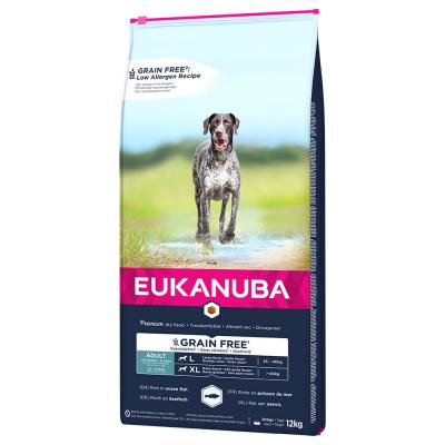 EUKANUBA  Adult L/XL sans c&eacute;r&eacute;ales au poisson de mer pour chien 12 kg