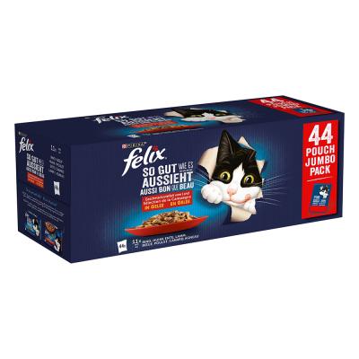 FELIX M&eacute;gapack  ""Tendres Effil&eacute;s"" en gel&eacute;e 132 x 85 g - s&eacute;lection &agrave; la viande