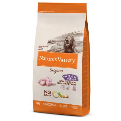 NATURE?S VARIETY Nourriture pour Chiens Tind No Grain Med Adult Turkey 12 KG Nature's
