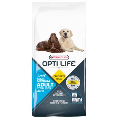 OPTI LIFE  Adult Sterilised Light Medium & Maxi - lot % : 2 x 12,5 kg