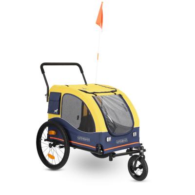 HAFENBANDE Remorque &agrave; v&eacute;lo  Cabby L avec 2 attelages - L 155 x l 74 x H 103 cm / jusqu'&agrave; 45 kg