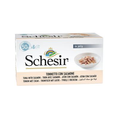 SCHESIR Thon avec saumon Multipack pour Chats 6x50 gr 