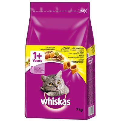 WHISKAS  Croquettes au poulet - Pour chat adulte - 7 kg