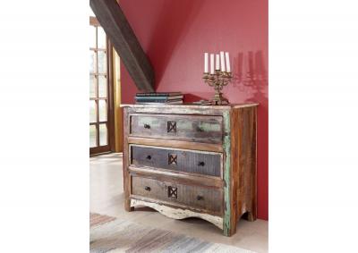 Commode 100x42 Bois de r&eacute;cup&eacute;ration laqu&eacute; Multicolore NATURE OF SPIRIT #49
