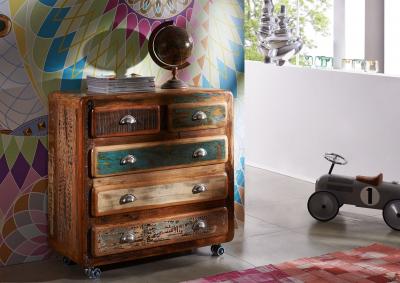 Commode 90x40 Bois de r&eacute;cup&eacute;ration laqu&eacute; Multicolore FREEZY #36