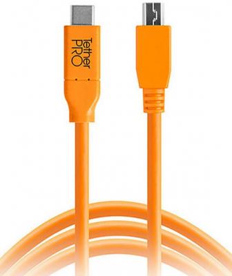 TETHER TOOLS  C&acirc;ble USB-C vers Mini-B 2.0 5-pin 4.6M Orange