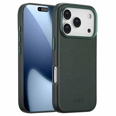 ACCEZZ  Coque arri&egrave;re en cuir avec MagSafe Apple iPhone 17 Pro - Cedar Green