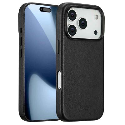 ACCEZZ  Coque arri&egrave;re en cuir avec MagSafe Apple iPhone 17 Pro - Onyx Black