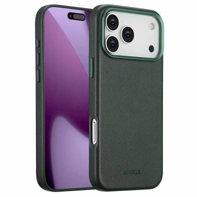 ACCEZZ  Coque arri&egrave;re en cuir avec MagSafe Apple iPhone 17 Pro Max - Cedar Green