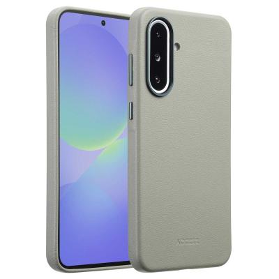 Accezz Coque arri&egrave;re en cuir avec MagSafe Samsung Galaxy A36 / A56 - Light Grey