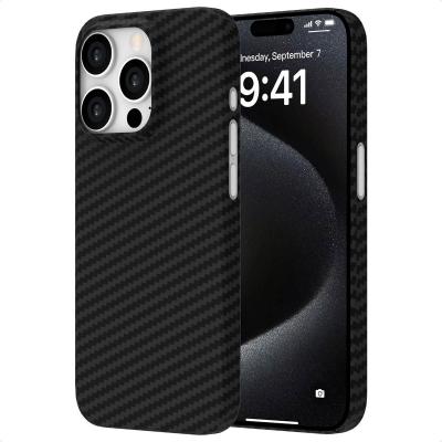 ACCEZZ  Coque Kevlar MagSafe pour Apple iPhone 15 Pro Max - Noir - Neuf