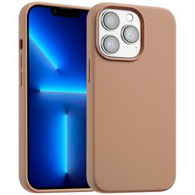 ACCEZZ Coque pour iPhone 13 Pro Max en silicone Light Brown