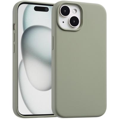 ACCEZZ  Coque Liquid Silicone avec MagSafe iPhone 15 - Cooper Green