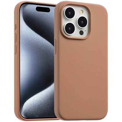 ACCEZZ  Coque Liquid Silicone avec MagSafe iPhone 15 Pro - Lichtbruin