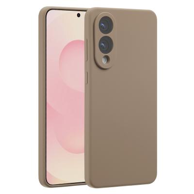ACCEZZ Coque pour Samsung Galaxy S25 Edge en silicone Light Brown
