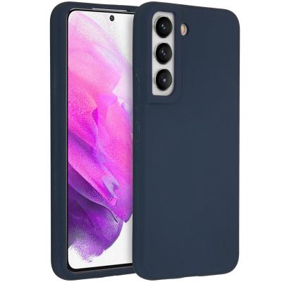 ACCEZZ  Coque Liquid Silicone Samsung Galaxy S22 - Bleu fonc&eacute;