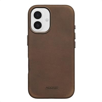 ACCEZZ  Coque MagSafe en cuir vintage Apple iPhone 16 - Rustic Brown