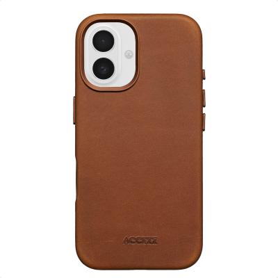 ACCEZZ  Coque MagSafe en cuir vintage Apple iPhone 16 - Tabacco Cognac