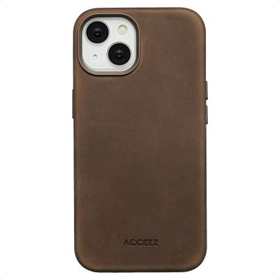 ACCEZZ  Coque MagSafe en cuir vintage iPhone 14 - Rustic Brown