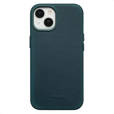 ACCEZZ  Coque MagSafe en cuir vintage iPhone 14 - Smokey Green