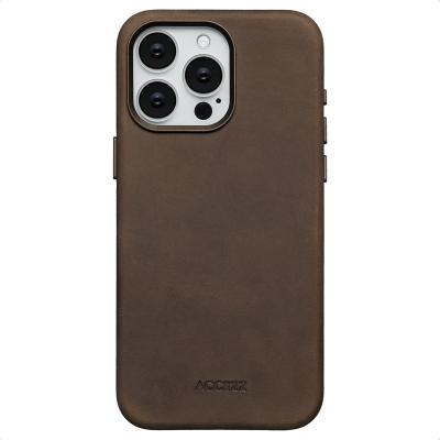 ACCEZZ  Coque MagSafe en cuir vintage iPhone 15 Pro Max - Rustic Brown