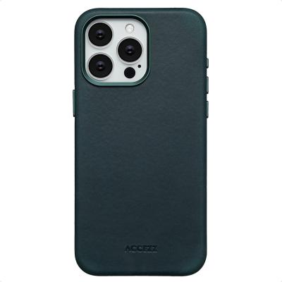 ACCEZZ  Coque MagSafe en cuir vintage iPhone 15 Pro Max - Smokey Green