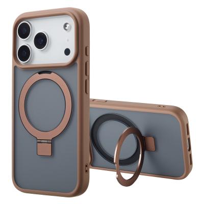 ACCEZZ  Coque Ring Stand avec MagSafe Apple iPhone 17 Pro Max - Marron