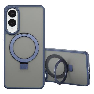 ACCEZZ  Coque Ring Stand avec MagSafe Samsung Galaxy S25 Edge - Blauw