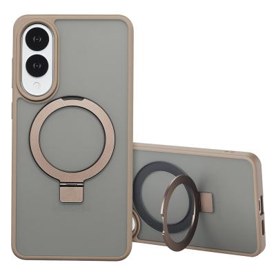 ACCEZZ  Coque Ring Stand avec MagSafe Samsung Galaxy S25 Edge - Marron