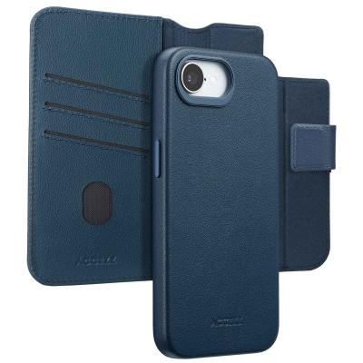 ACCEZZ  &Eacute;tui de t&eacute;lephone portefeuille en cuir 2-en-1 avec MagSafe Apple iPhone 16e - Nightfall Blue