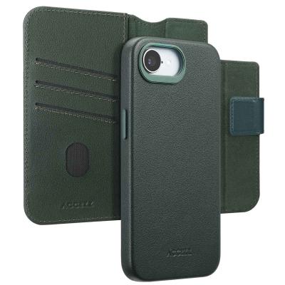 ACCEZZ  &Eacute;tui de t&eacute;lephone portefeuille en cuir 2-en-1 avec MagSafe Apple iPhone 16e - Cedar Green