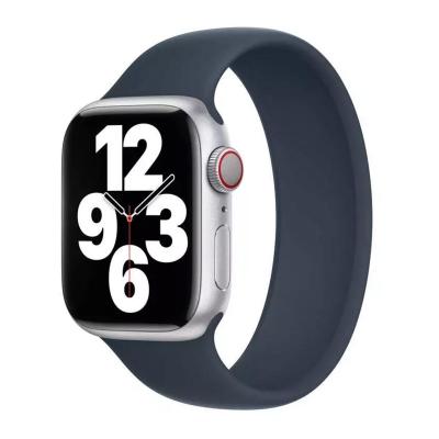APPLE Bracelet Boucle unique en Silicone  Watch 44/45/46/49 mm - Taille 6 - Storm Blue