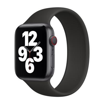 APPLE Bracelet Boucle unique en Silicone  Watch  44/45/46/49 mm - Taille 6 - Noir