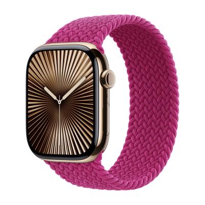 APPLE Bracelet Solo tress&eacute;  Watch  38/40/41/42 mm - Taille 7 - Magenta