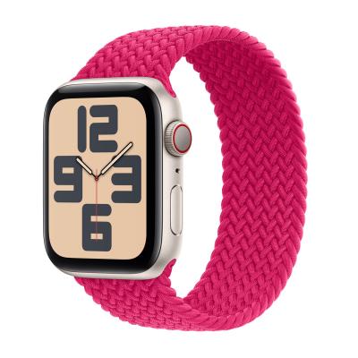APPLE Bracelet Solo tress&eacute;  Watch  44/45/46/49 mm - Taille 12 - Raspberry