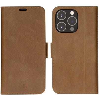 DBRAMANTE1928 Folio iPhone 14 Pro Max en Cuir Copenhagen Slim Tan  - Neuf