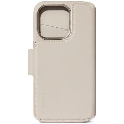 DECODED  Portefeuille d&eacute;tachable 2 en 1 en cuir iPhone 15 Pro Max - Clay
