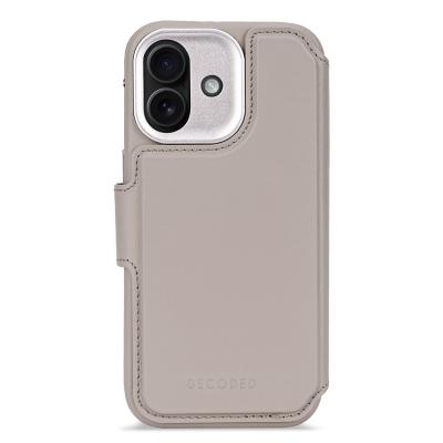 DECODED Etui Folio pour iPhone 17 MagSafe en Cuir avec Coque D&eacute;tachable Beige