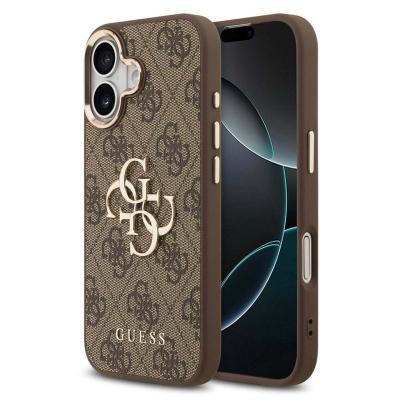 GUESS  Coque 4G Metal Logo Backcover Apple iPhone 17 - Gold Edge - Brown